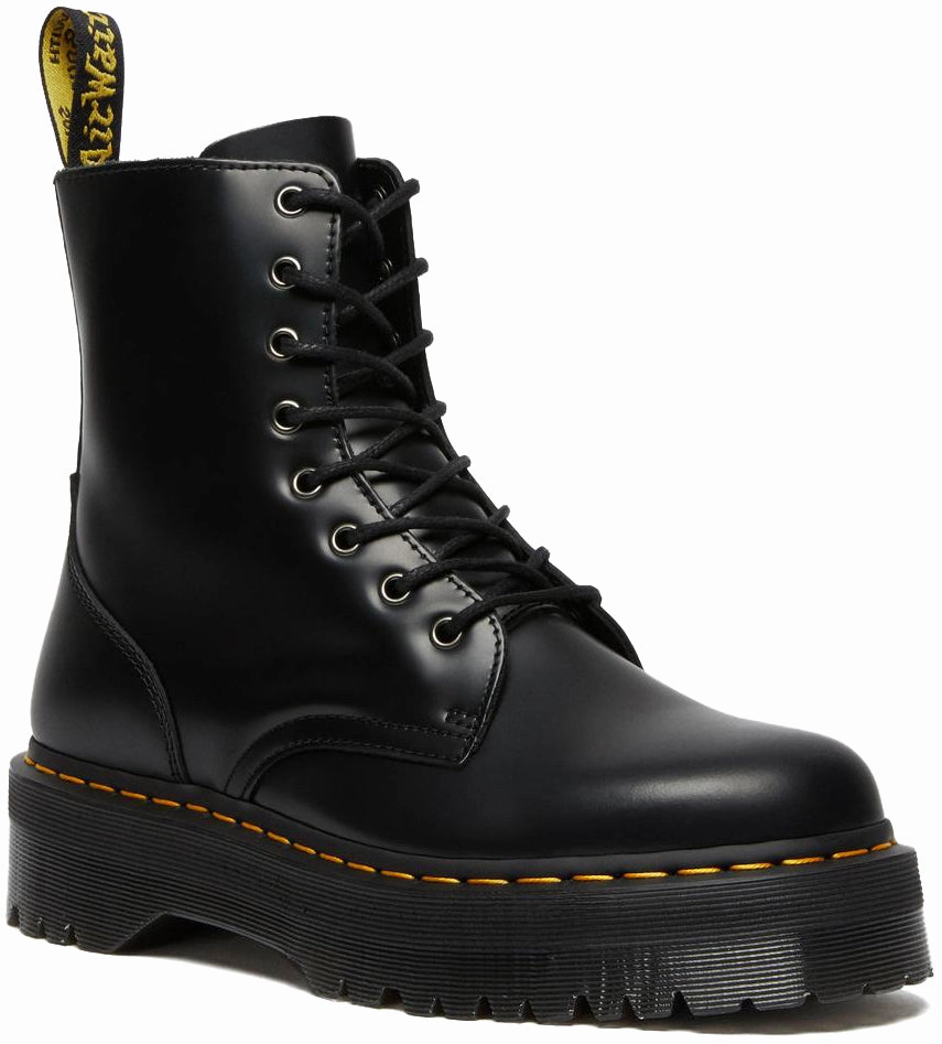 Every Condition Dr. Martens Jadon Smooth High Top Platform Black Polished