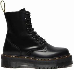 Dr. Martens Jadon Smooth High Top Platform Black Polished Lined interior