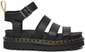 Flower Pop Dr. Martens Vegan Blaire Sandal Black