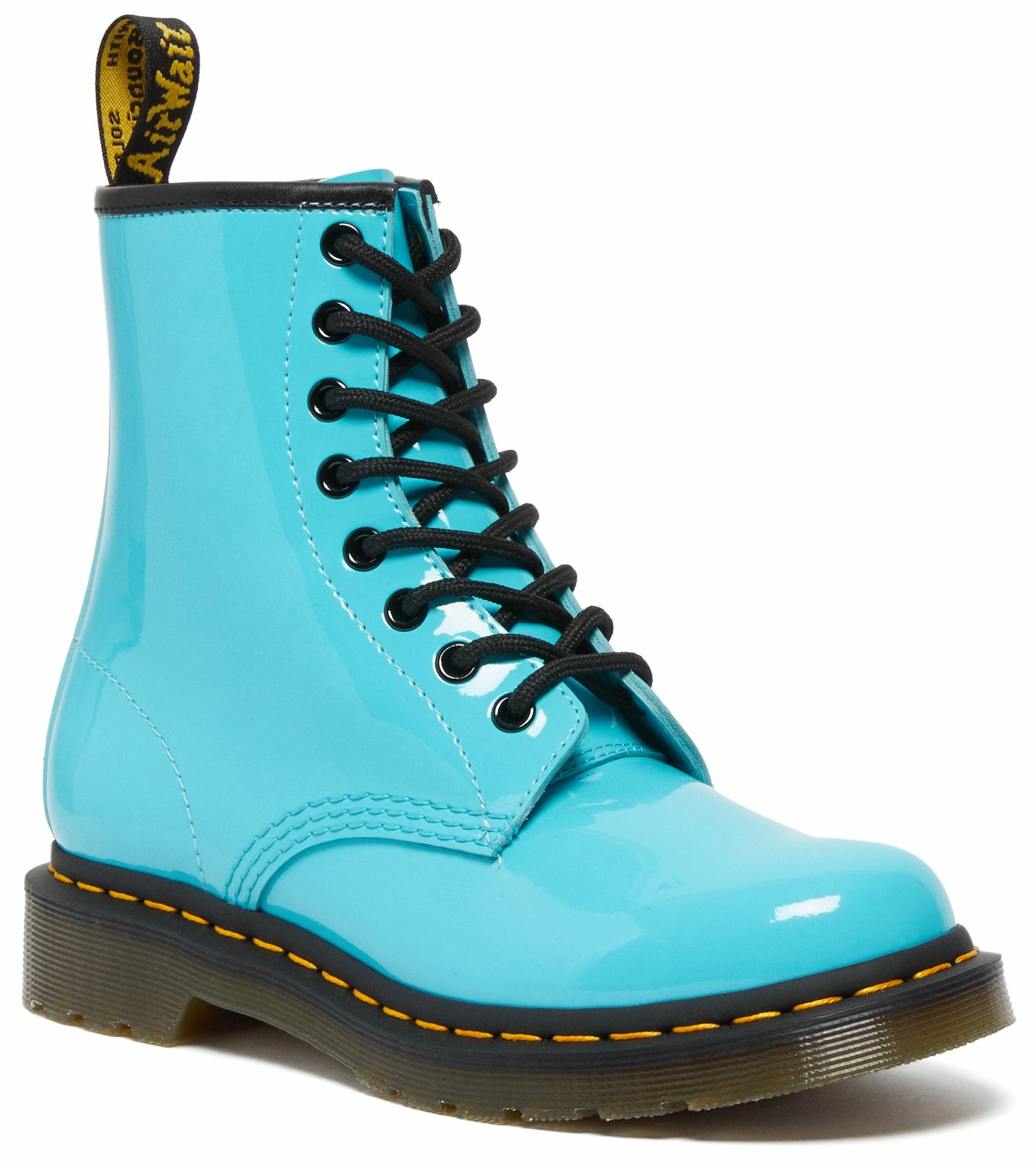 Soft Lining Comfortable Grip Dr. Martens Women's 1460 Turquoise Blue Patent
