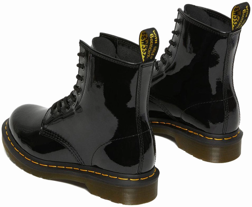 Classic Design Dr. Martens Womens 1460 Hi Top Patent Lamper Black