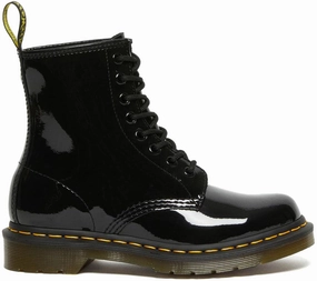 Dr. Martens Womens 1460 Hi Top Patent Lamper Black Rough Walk Stud Look