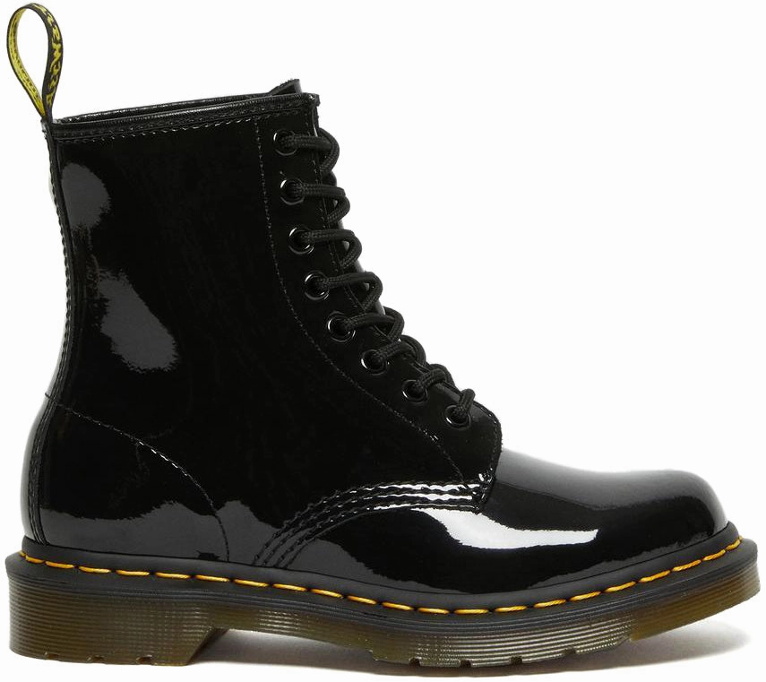 Odor Resistant Dr. Martens Womens 1460 Hi Top Patent Lamper Black