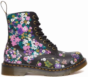 Dr. Martens Womens 1460 Pascal Black/ Multi Vintage Floral Backhand Tough