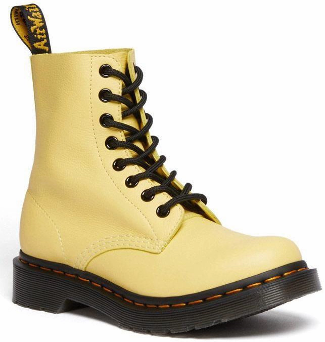 Dr. Martens Womens 1460 Pascal Lemon Yellow Virginia Soft Cushioning