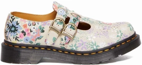 Smooth Soles Classic Brown Dr. Martens Womens 8065 Mary Jane Floral Mash Up Backhand