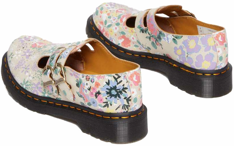Dr. Martens Womens 8065 Mary Jane Floral Mash Up Backhand Step Leather