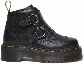 Dr Martens Womens Devon Flower Black Nappa Traction Line