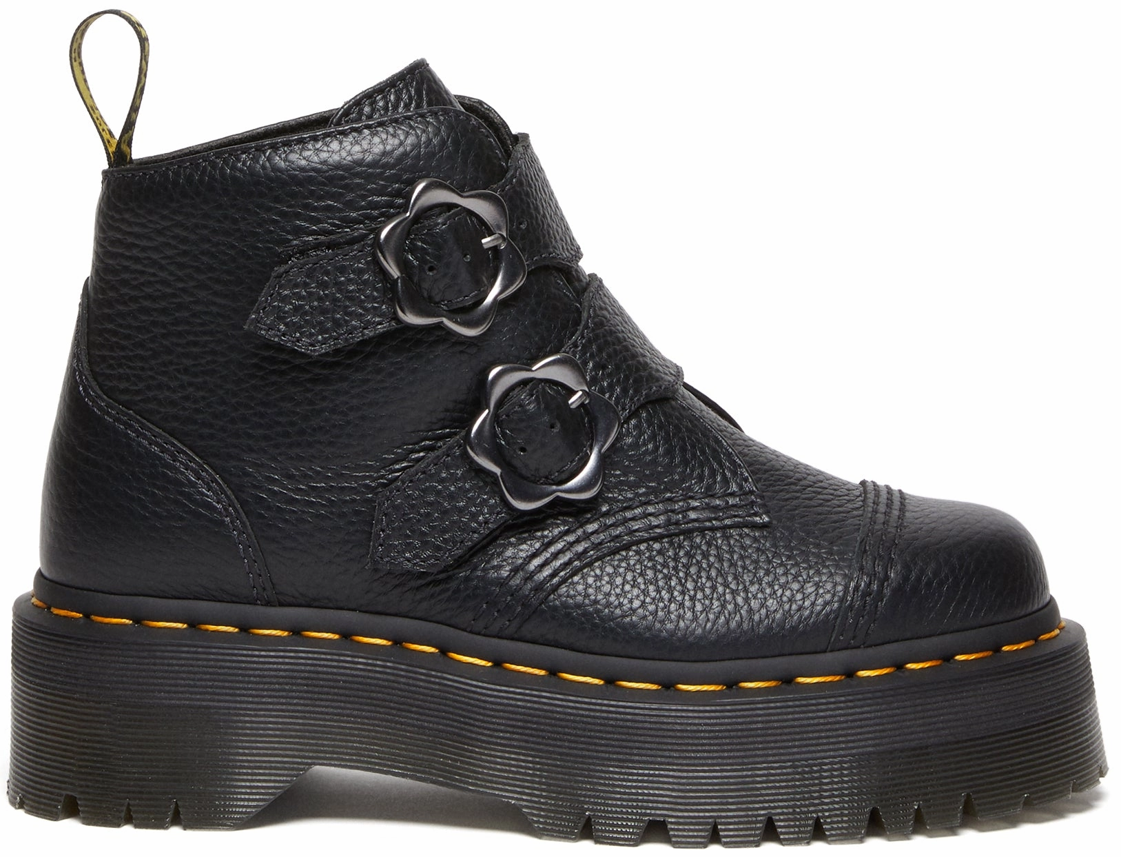 Versatile Dressy look Dr Martens Womens Devon Flower Black Nappa