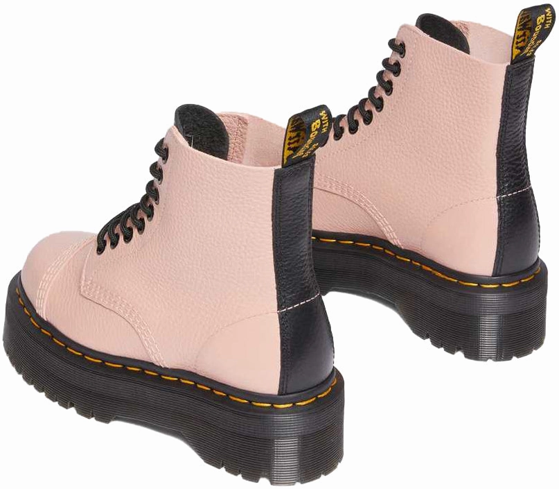 Dr. Martens Womens Sinclair Peach Beige Milled Nappa Minimal Aesthetic