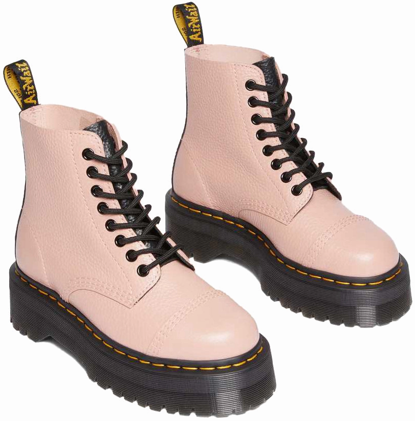 Dr. Martens Womens Sinclair Peach Beige Milled Nappa Extreme Durability Trek Ready
