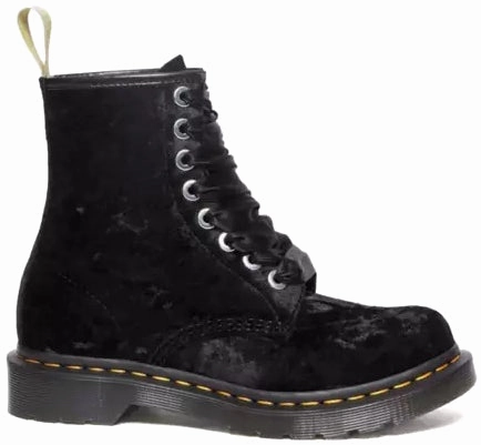 Functional Appeal Dr. Martens Womens Vegan 1460 Black Crushed Velvet