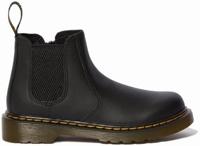 Dr. Martens Youth 2976 Smooth Leather Chelsea Hi Top Black Utility Design