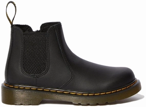 Dr. Martens Youth 2976 Smooth Leather Chelsea Hi Top Black Utility Design