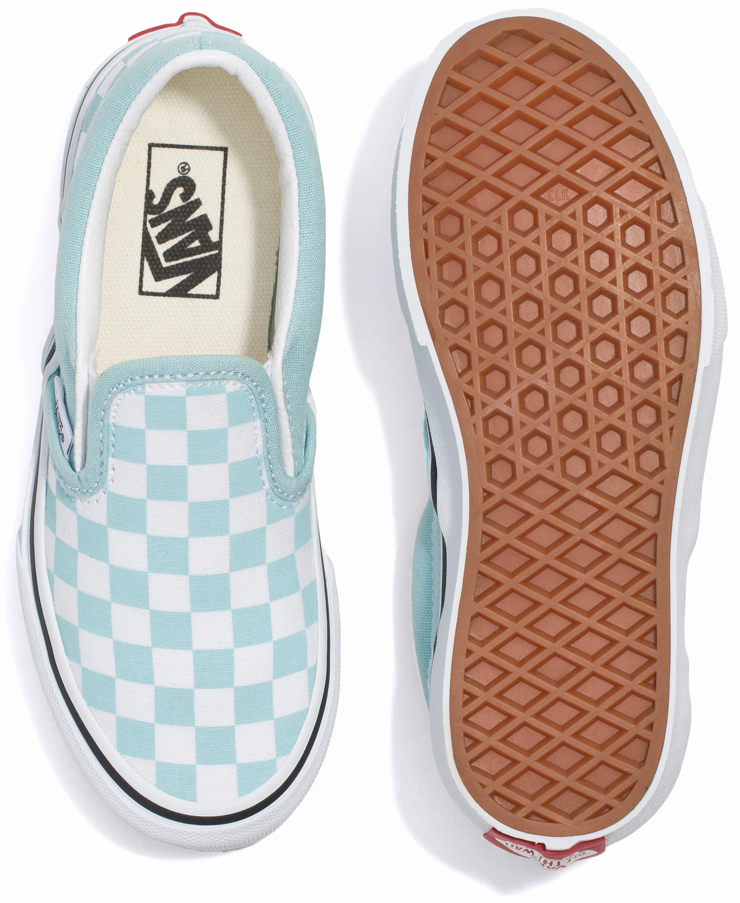 Vans Kids Classic Slip-On Checkerboard Canal Blue Simple kids' fashion