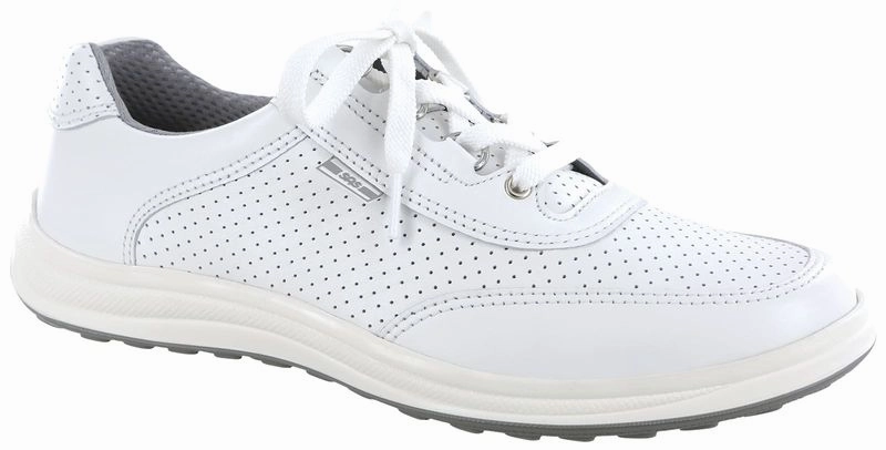 SAS Women's Sporty Lux Active Shoe White Perf rubber Feel Light