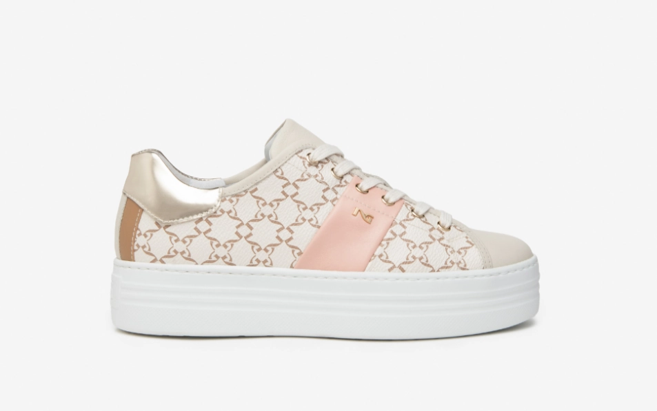 Motion Balance Outdoor Friendly NeroGiardini Women's Leather and Suede Sneakers Brown/Pink