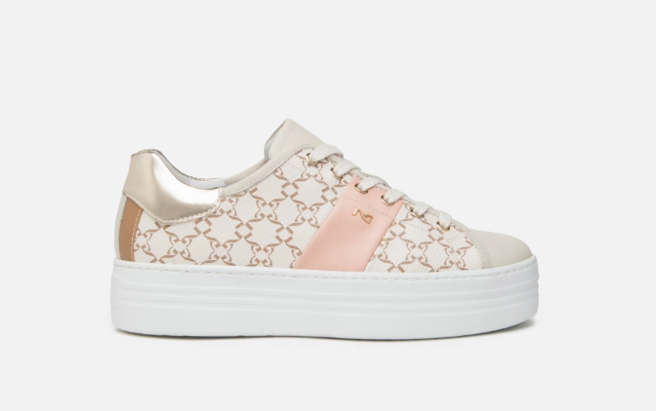 Structured chic NeroGiardini Women's Leather and Suede Sneakers Brown/Pink