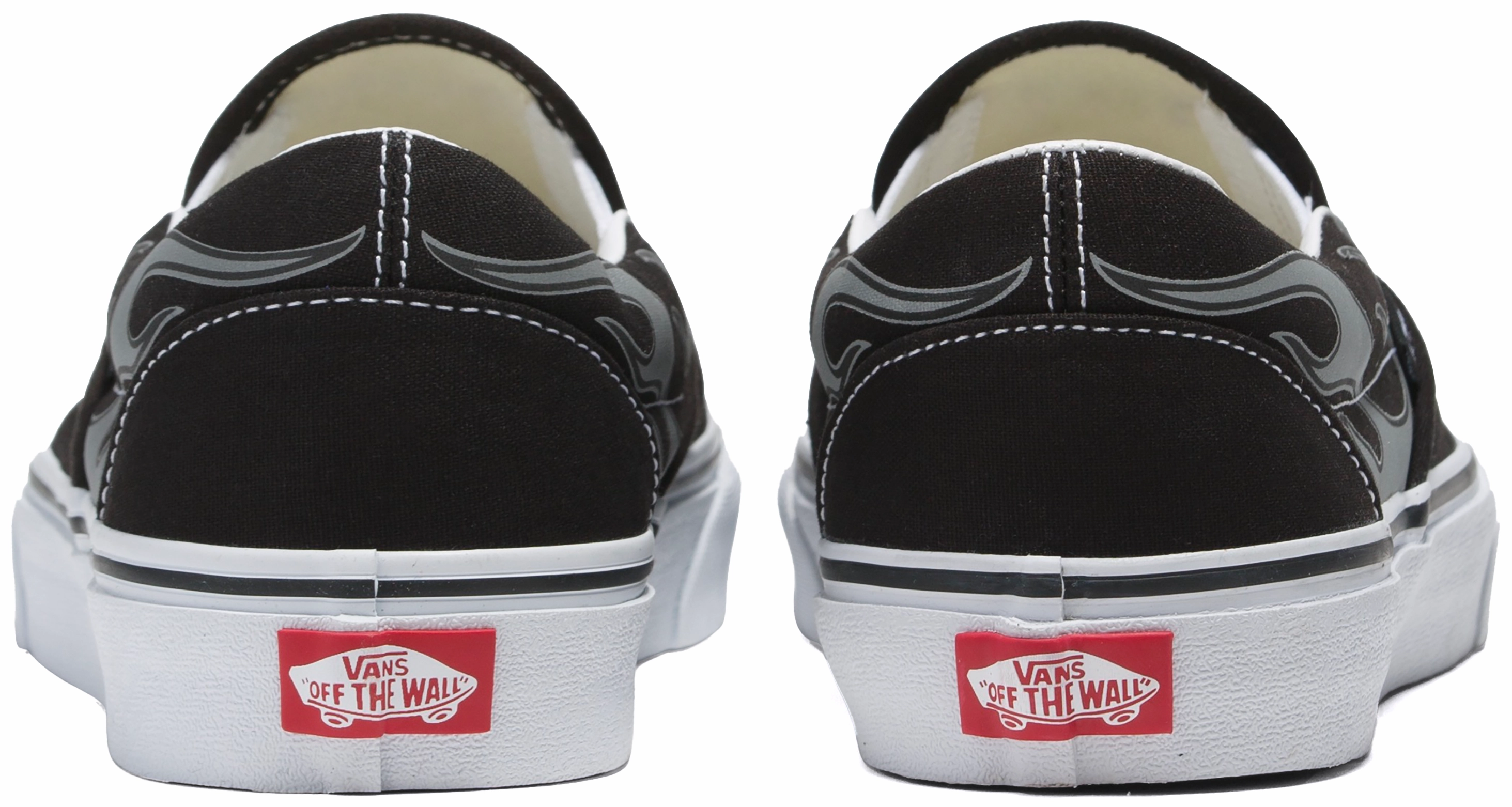 Vans Classic Slip-On Reflective Flame Black Strong Grip Clear Glow