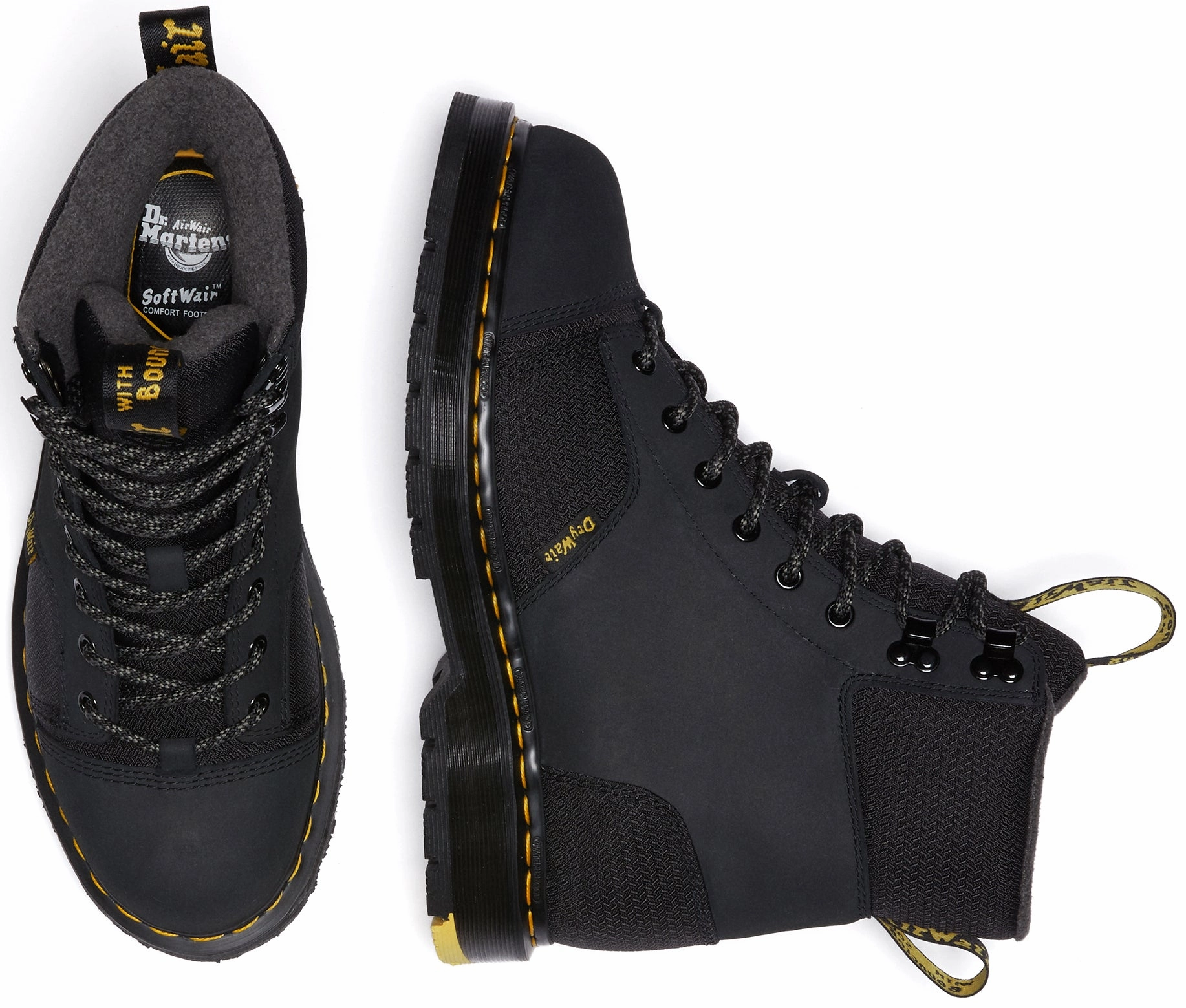 Silent Step Metallic Accent Dr Martens 1460 LTT Trinity WP Black Kaya