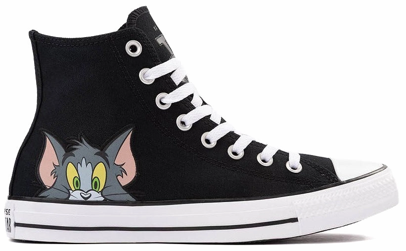 Converse Chuck Taylor All Star Hi Top Tom and Jerry Black/Multi/White Step Free Climb Strong