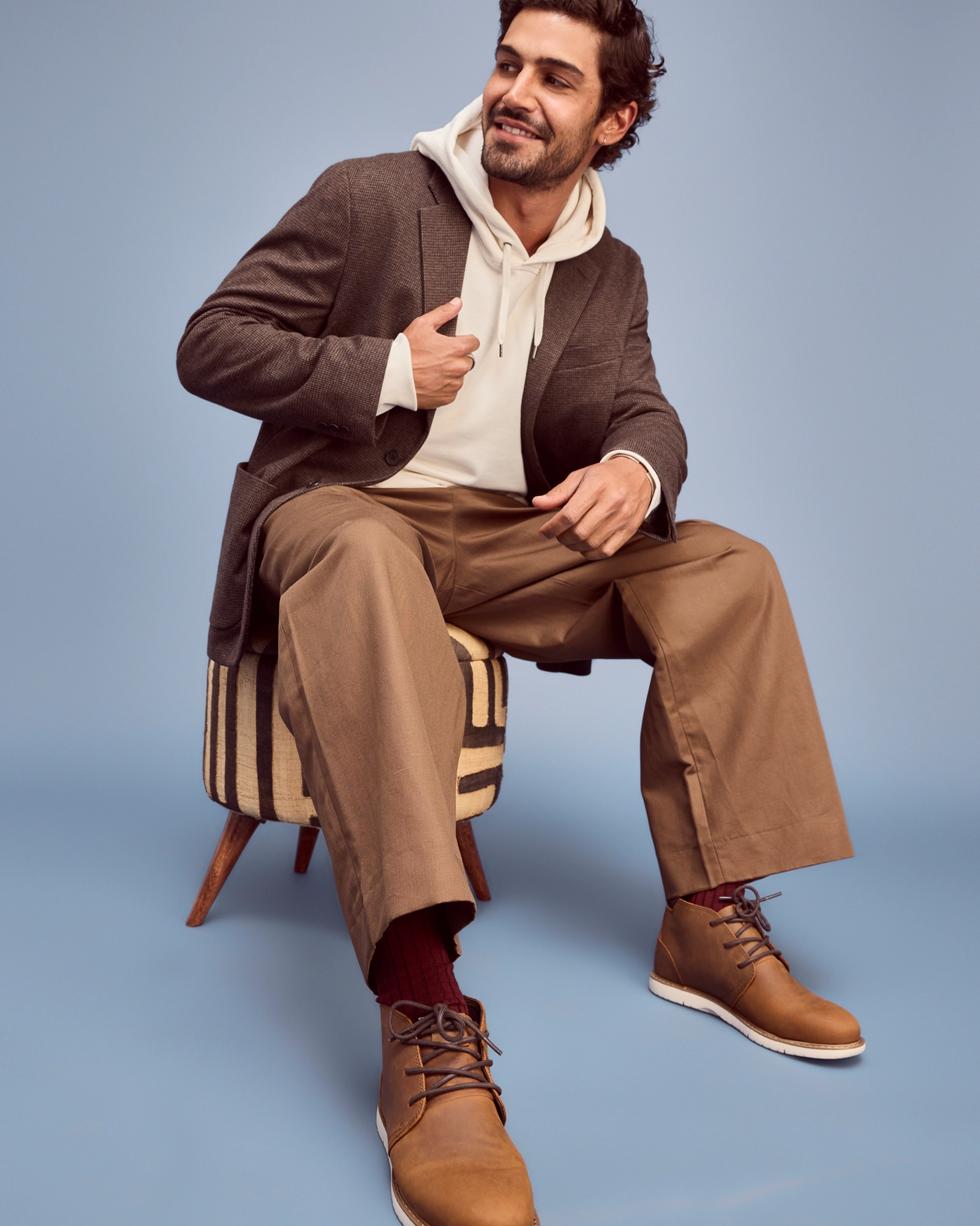 Navi Chukka Boot - Brown Leather Cushion Build Strong Grip