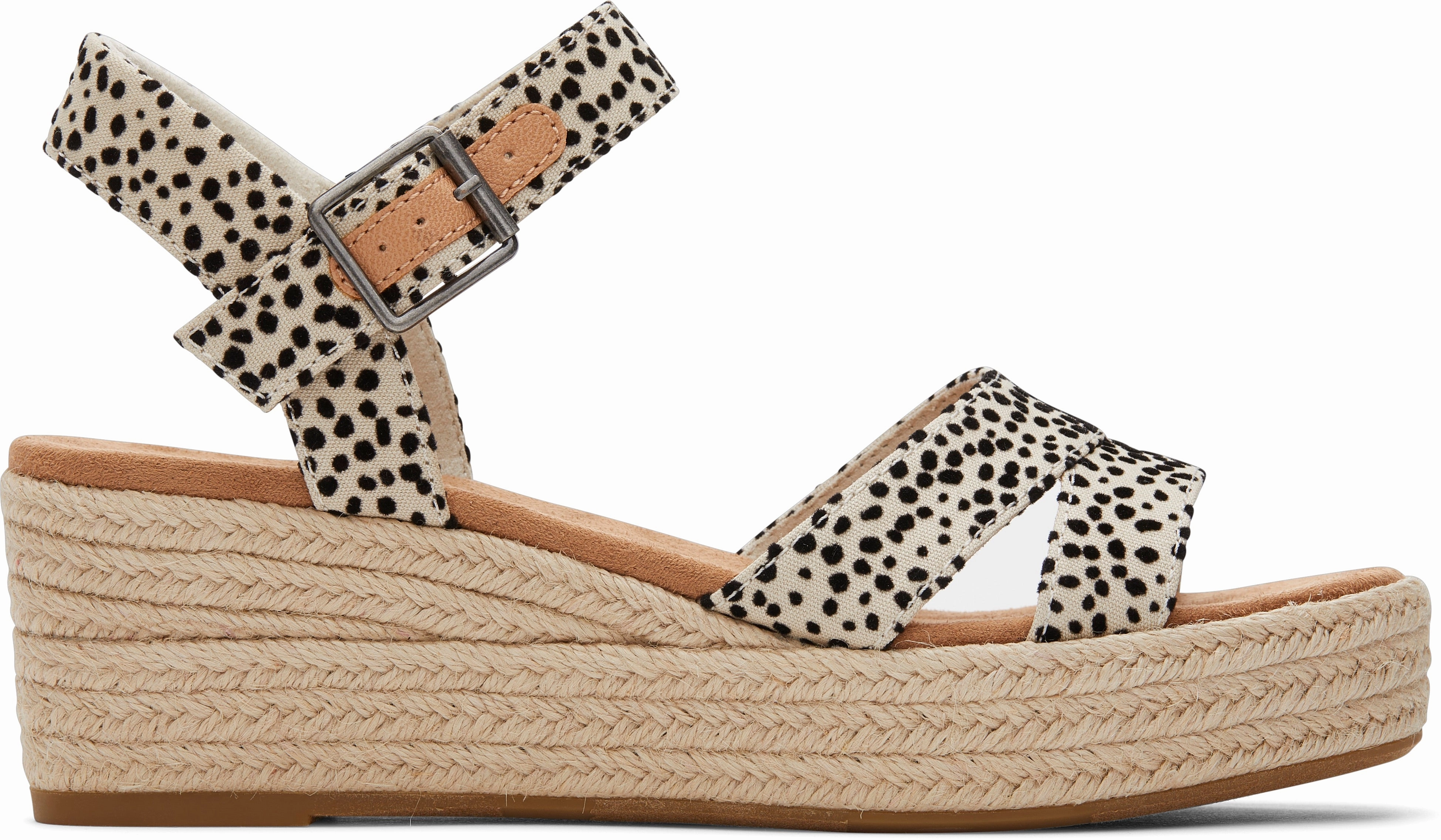 Audrey Espadrille Sandal - Fog Flocked Mini Cheetah Moisture wicking Shiny Tone