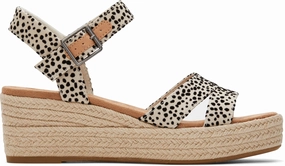 Audrey Espadrille Sandal - Fog Flocked Mini Cheetah Moisture wicking Shiny Tone