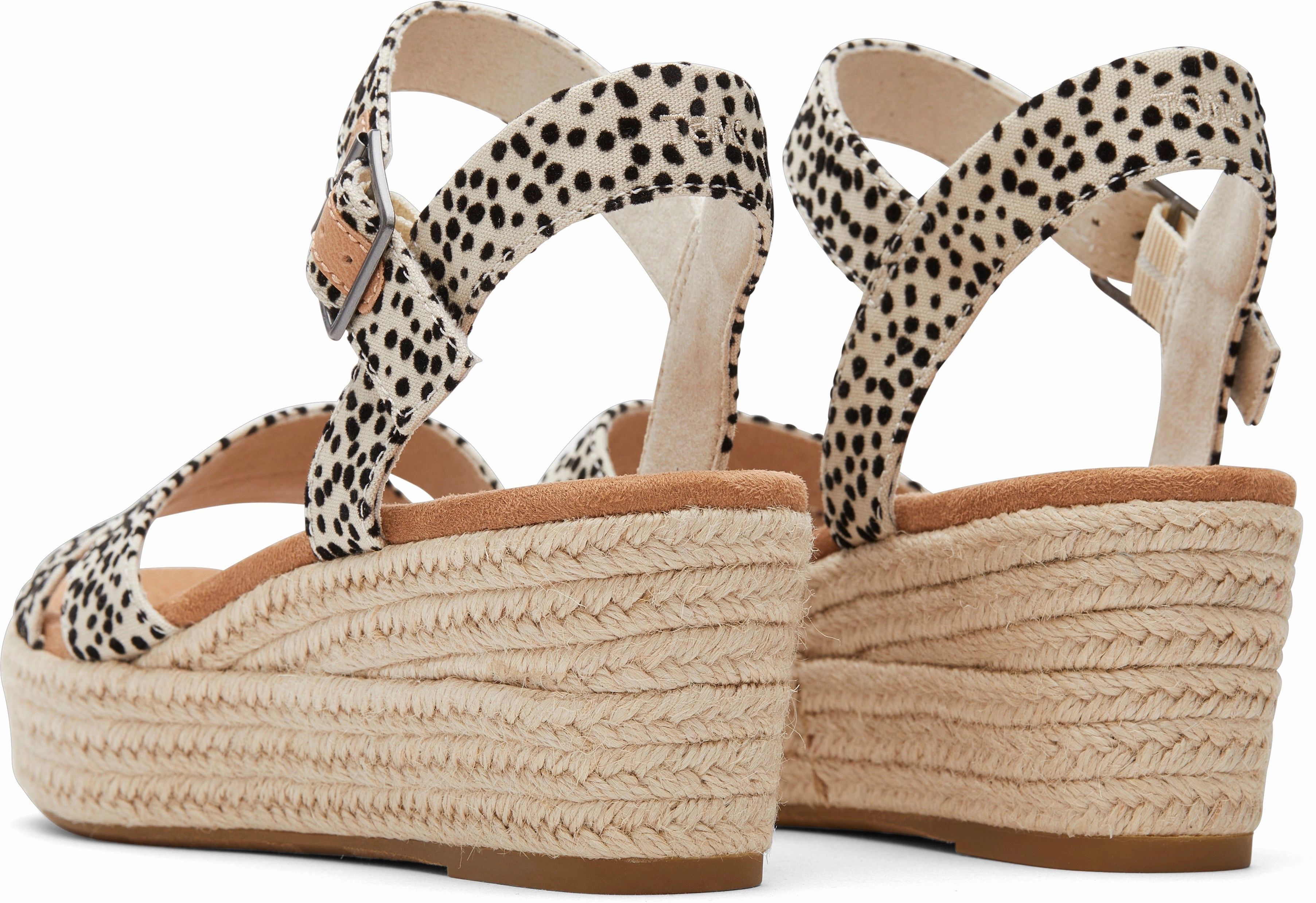 Audrey Espadrille Sandal - Fog Flocked Mini Cheetah Functional Adjustable Straps