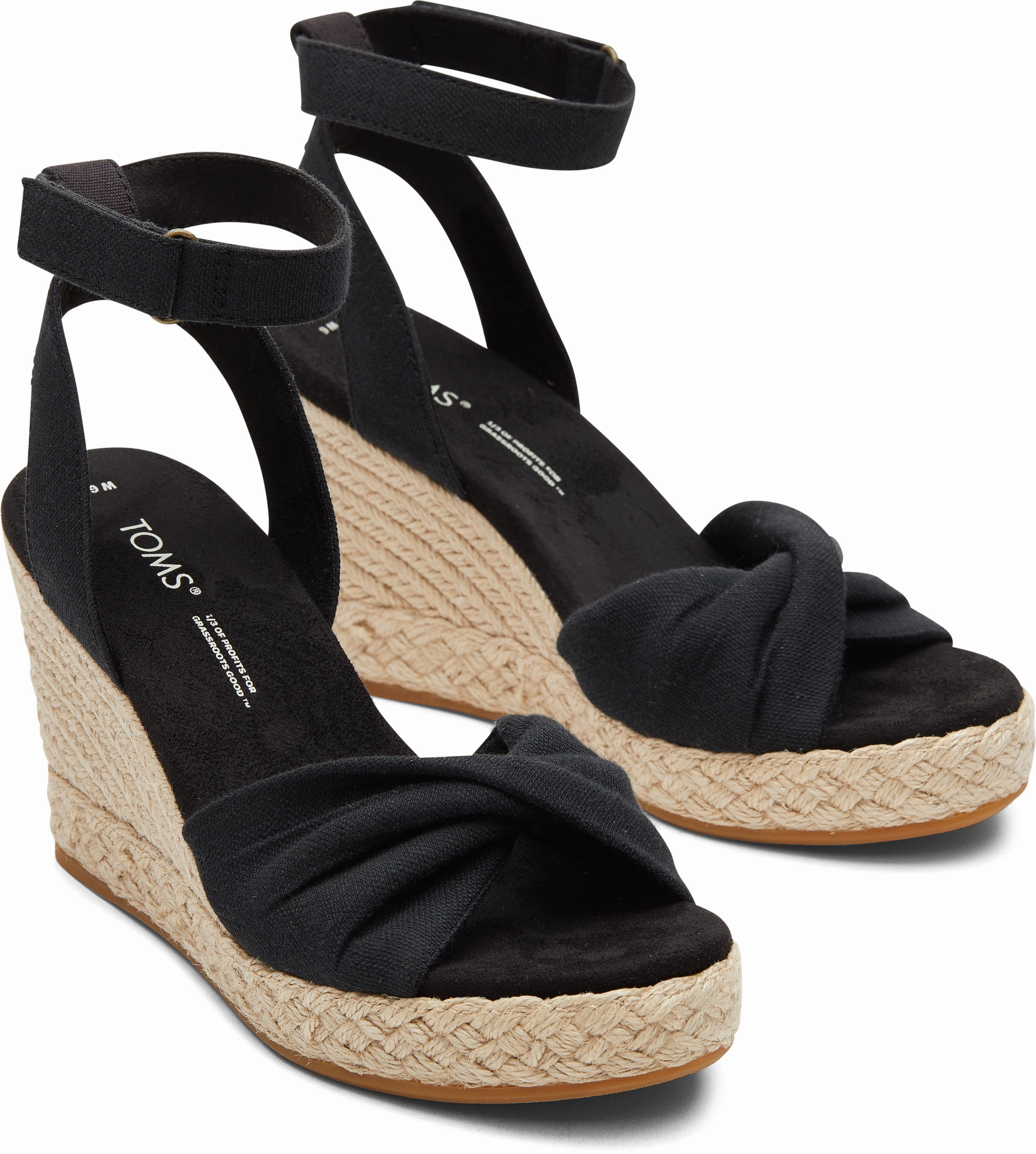 Marisela Wedge Sandal - Black Queen Touch Toe Protection