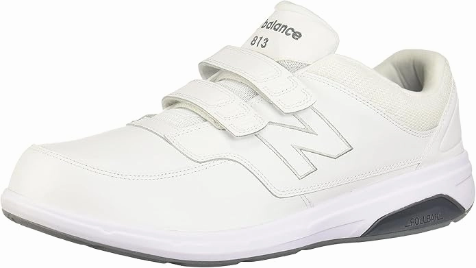 New Balance Men's 813 v1 Hook and Loop Walking Shoe White Stretch Loops