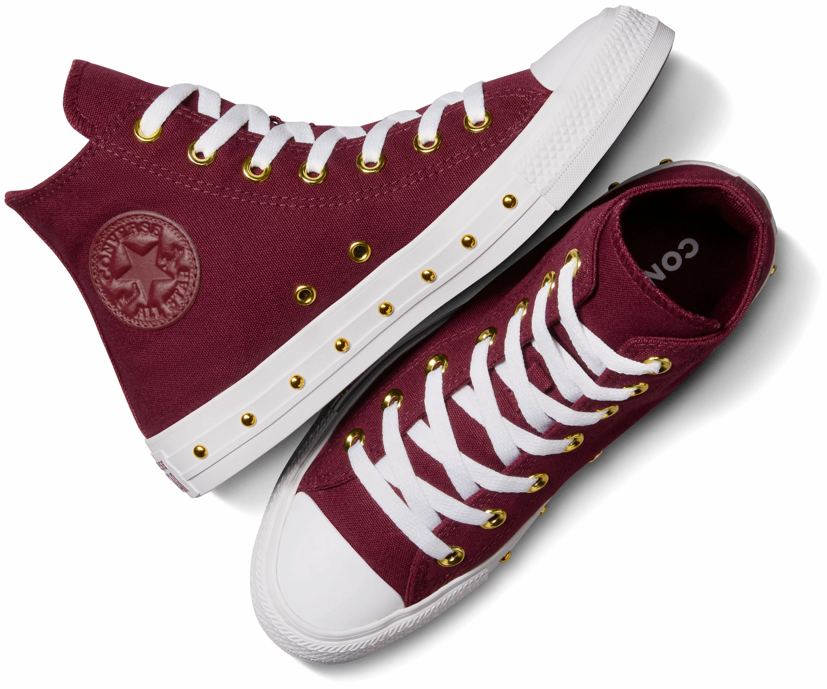 Converse Womens Chuck Taylor All Star Hi Top Deep Bordeaux/ Gold Track Run