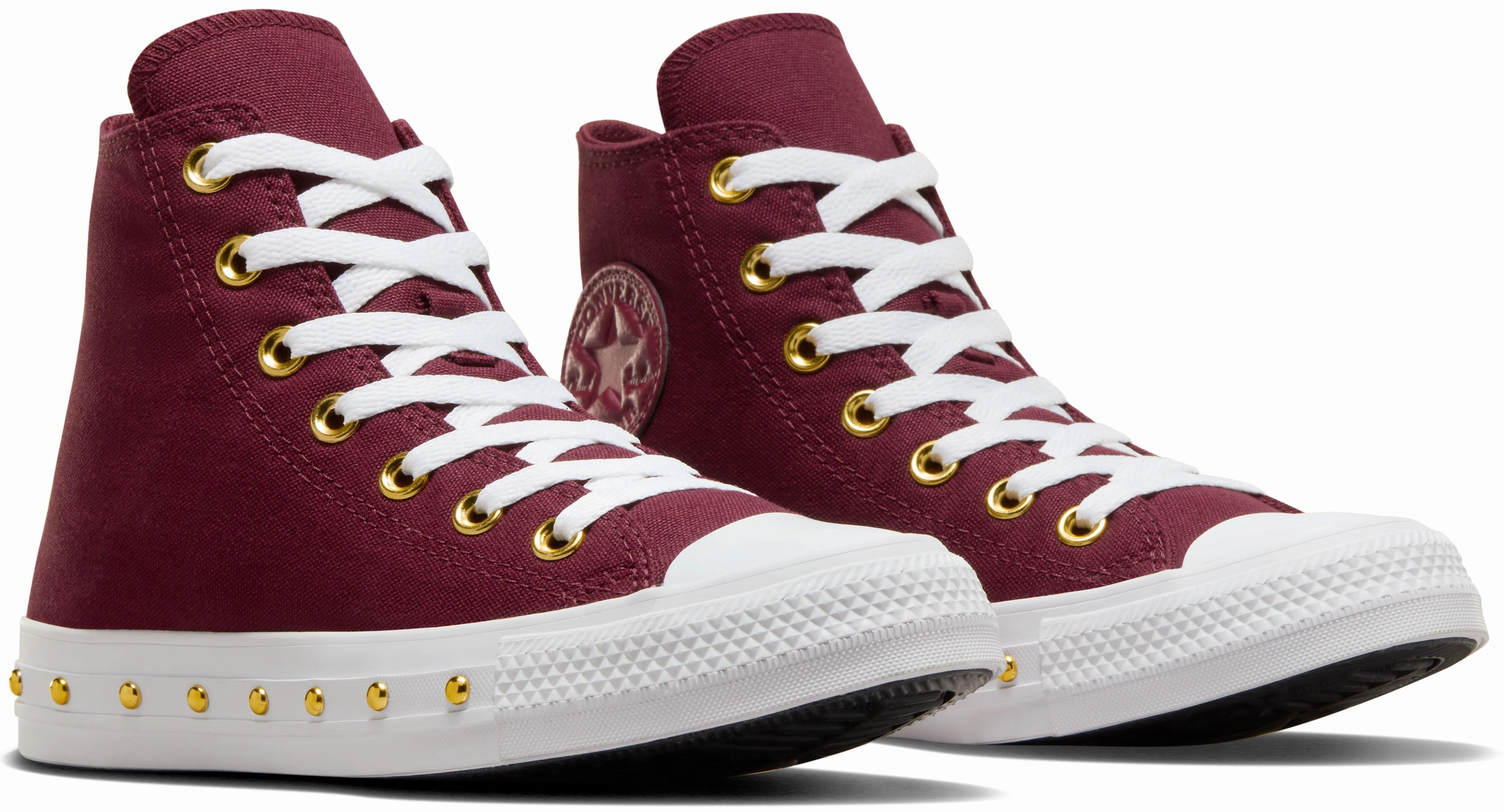 On Trend Dry Fast Converse Womens Chuck Taylor All Star Hi Top Deep Bordeaux/ Gold