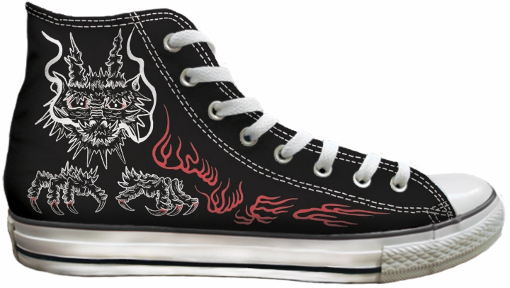 Stretchable Baggins Original Hi Tops Print Hole Birds of Prey