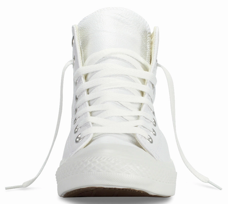 Converse Chuck Taylor All Star Hi Top White Leather Monochrome Dad Style