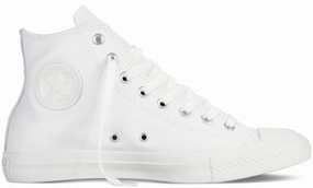 School Day Converse Chuck Taylor All Star Hi Top White Leather Monochrome