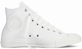 School Day Converse Chuck Taylor All Star Hi Top White Leather Monochrome
