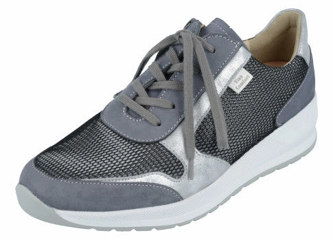 Finn Comfort Women's Mori Sneaker Grey/Sliver All-day arch support Ultra Responsive Cushion