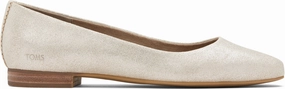 Supportive Footbed Design Modern Edge Briella Ballet Flat - Champagne Metallic Suede