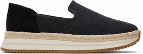 Jocelyn Espadrille Sneaker - Black Slub/Suede Airy Slip