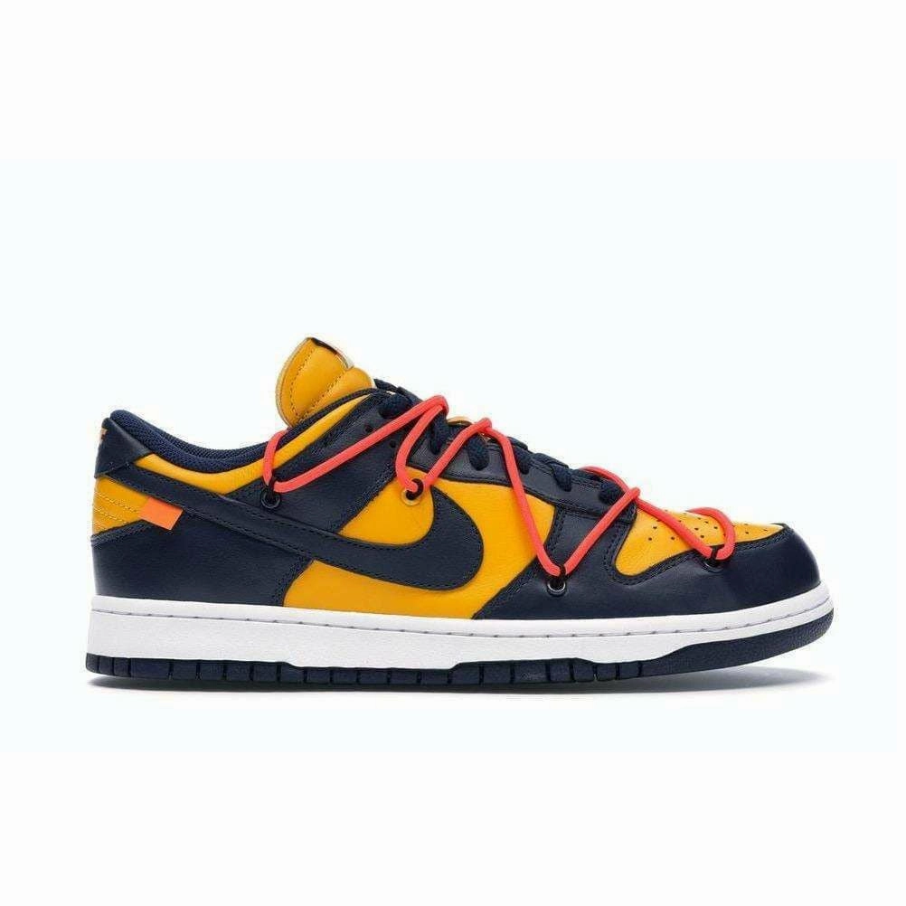 Wide toe box King Strong Nike Dunk Low Off-White University Gold Midnight Navy