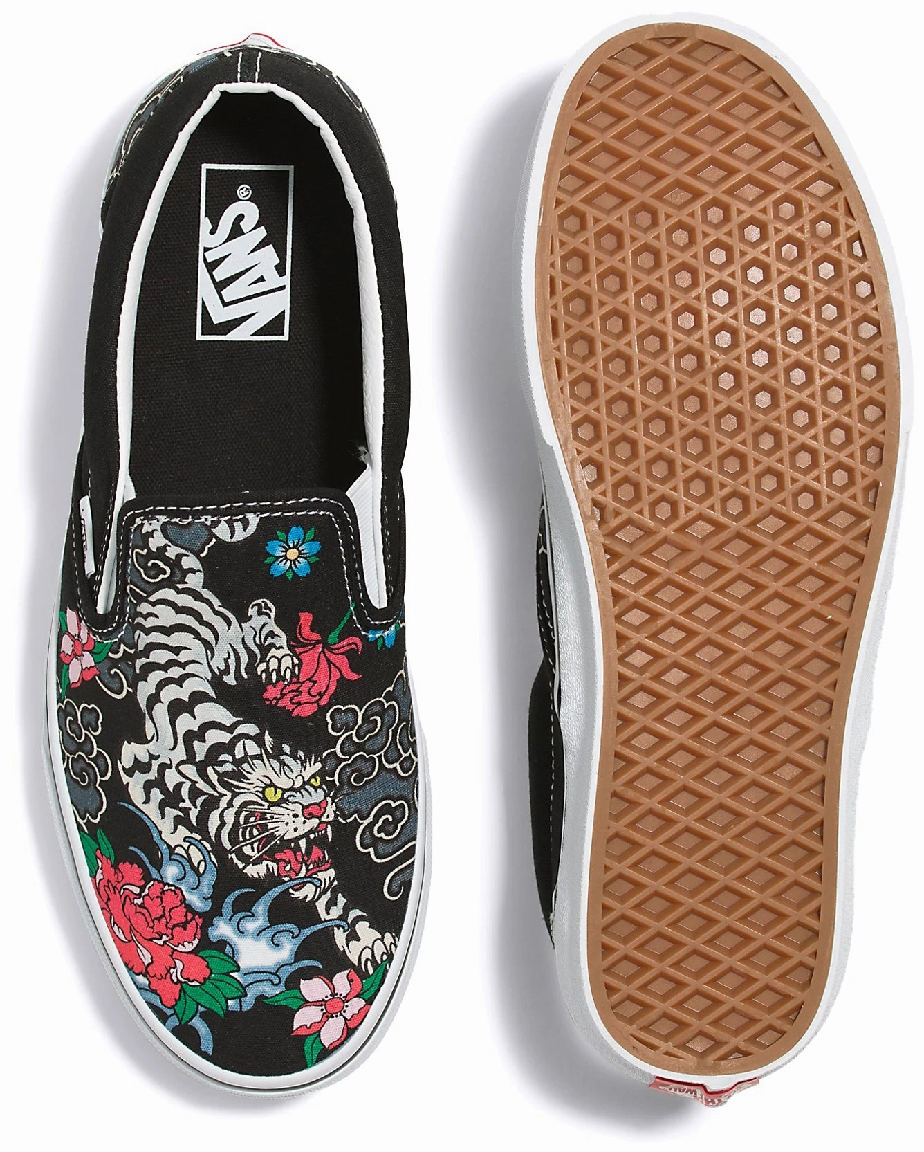 Wave Flow Quick Dash Vans Classic Slip-On Tiger Floral Multi