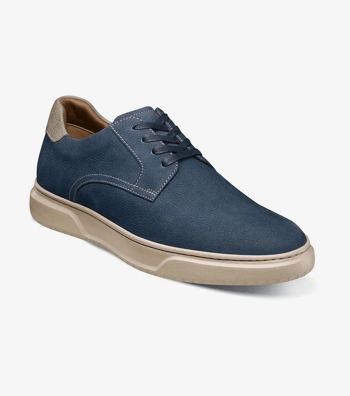 Florsheim Men's Premier Plain Toe Lace Up Sneaker Navy Contrasting Colors Low Support