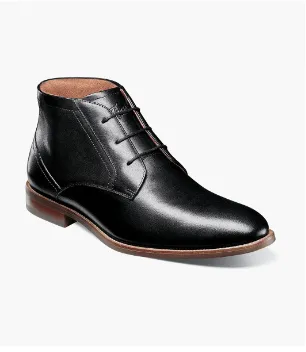Soft Power Florsheim Men's Rucci Plain Toe Chukka Boot Black