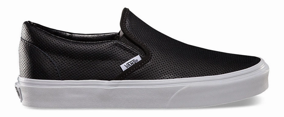 Vans Classic Slip-On (Perf Leather) Black Scandi Clean Dive Gear