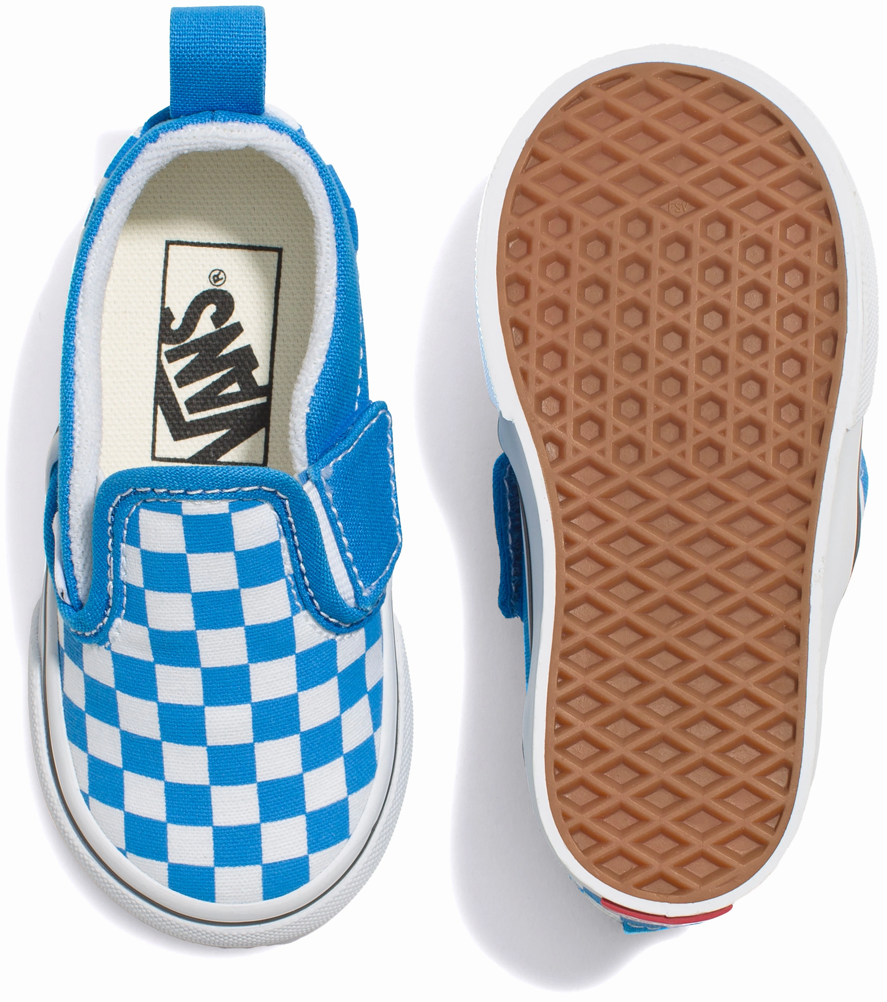 Vans Toddler Classic Slip-On V Brilliant Blue Heart Glow
