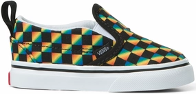 Vans Toddler Classic Slip-On Rainbow Checkerboard/Black group walk Wide Path