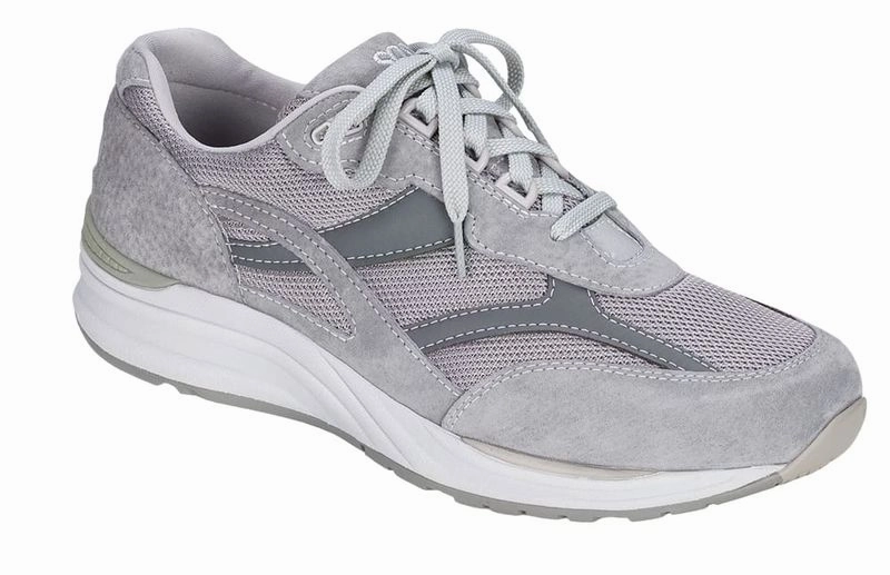 Lace Up Closure System Anti Slip SAS Men's Journey Mesh Active Shoes Gray