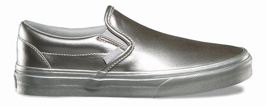 Bounce Edge Eva Midsole Vans Classic Slip-On (Metallic Sidewall) Silver