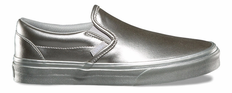 Bounce Edge Eva Midsole Vans Classic Slip-On (Metallic Sidewall) Silver